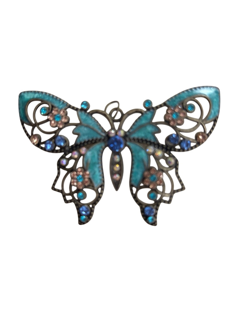 Turquoise and Blue Butterfly Pendant